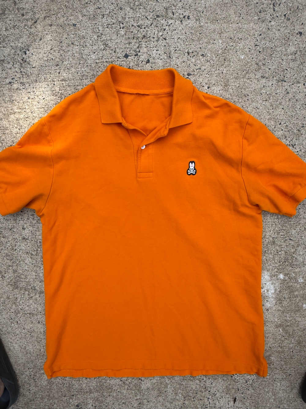 Psycho Bunny Orange V-Neck Polo Sweater with Embroidered Bunny - Picture 2 of 8
